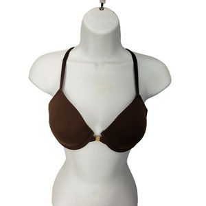 Gilligan & Omalley 34B Dark‎ Brown Everyday Racerback Bra Front Closure